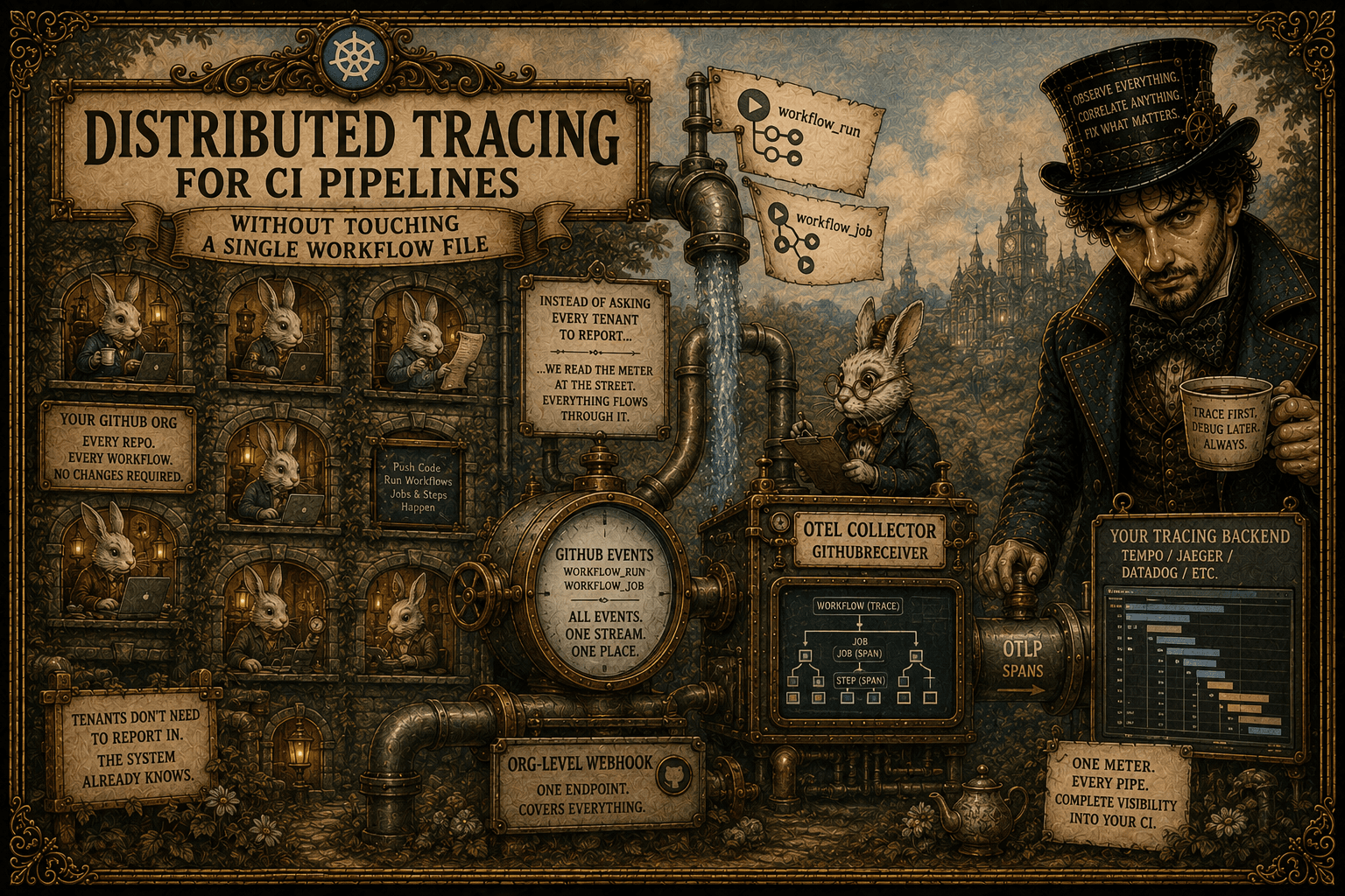 Distributed Tracing for CI Pipelines Without Touching a Single Workflow File